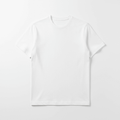 A plain white smiple t shirt shown from the front view.